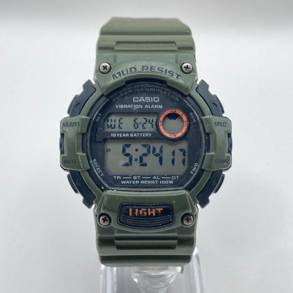 Casio Men's Watch 3463 TRT-110H Green Vibration Alarm 47mm Dual Time Mud Resist - Picture 3 of 16